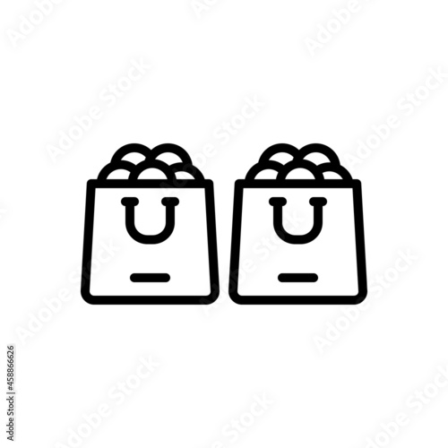 Black line icon for qty amount