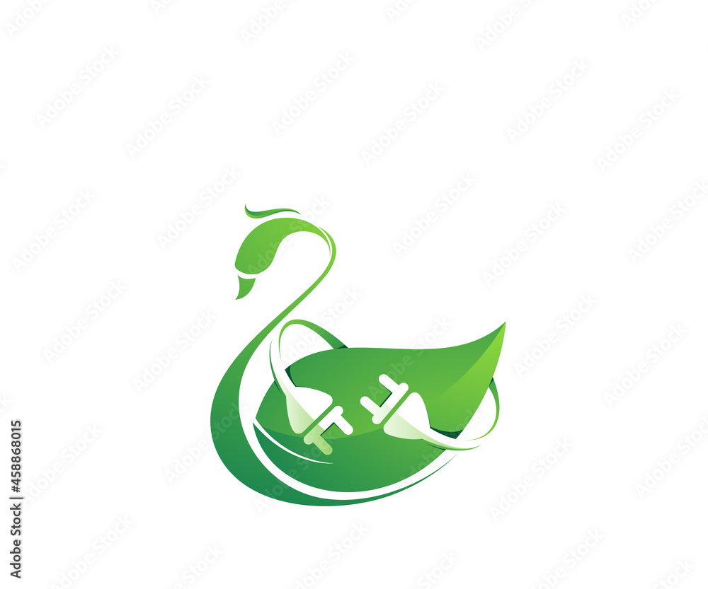 swan electric logo design template