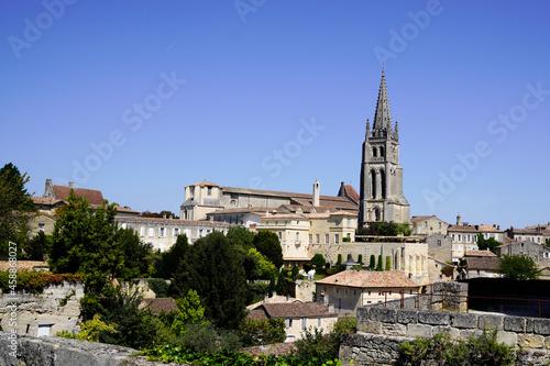 Saint Emilion city top view wine village near Bordeaux France UNESCO World Heritage Site