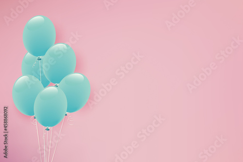 パステルカラーの風船イラスト背景