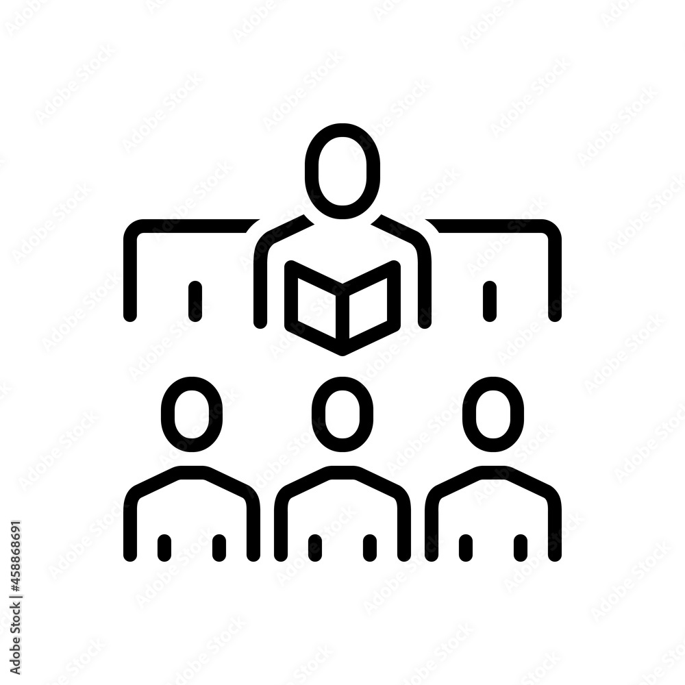 Black line icon for coaching Black line icon for coaching