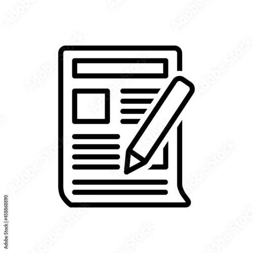 Black line icon for editorials