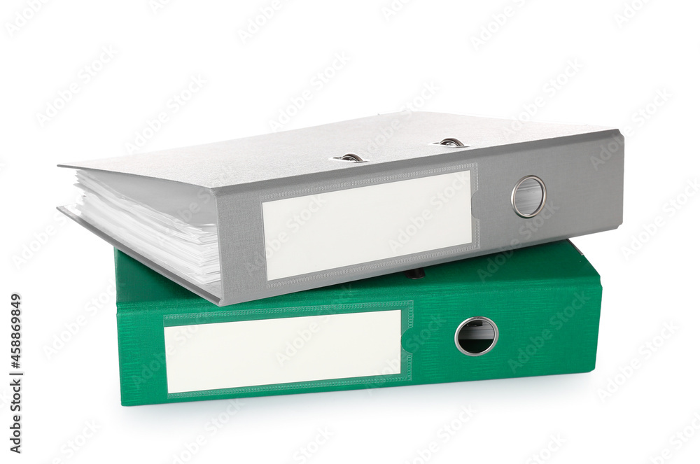 Office folders on white background Office folders on white background
