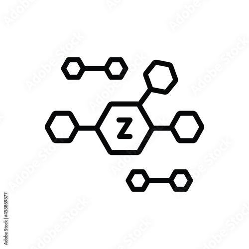 Black line icon for zinc