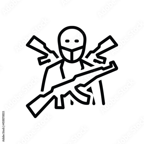 Black line icon for terrorism