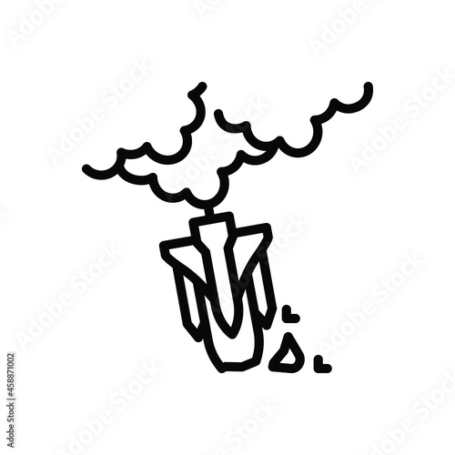 Black line icon for failures