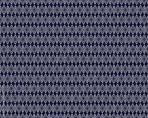 Geometric ethnic texture embroidery design with Dark Blue background design, skirt,wallpaper,clothing,wrapping,Batik,fabric,sheet, Seamless multi shapes of triangle Vector, illustration patterns.eps
