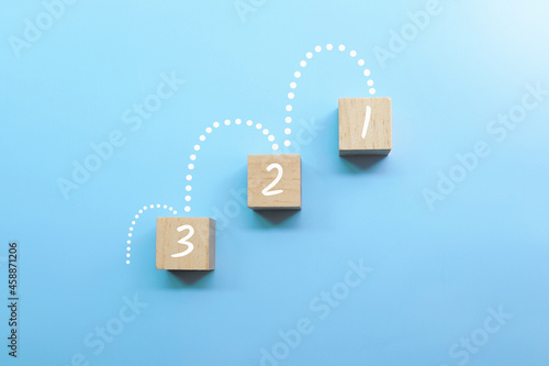 wooden cube with competition concept