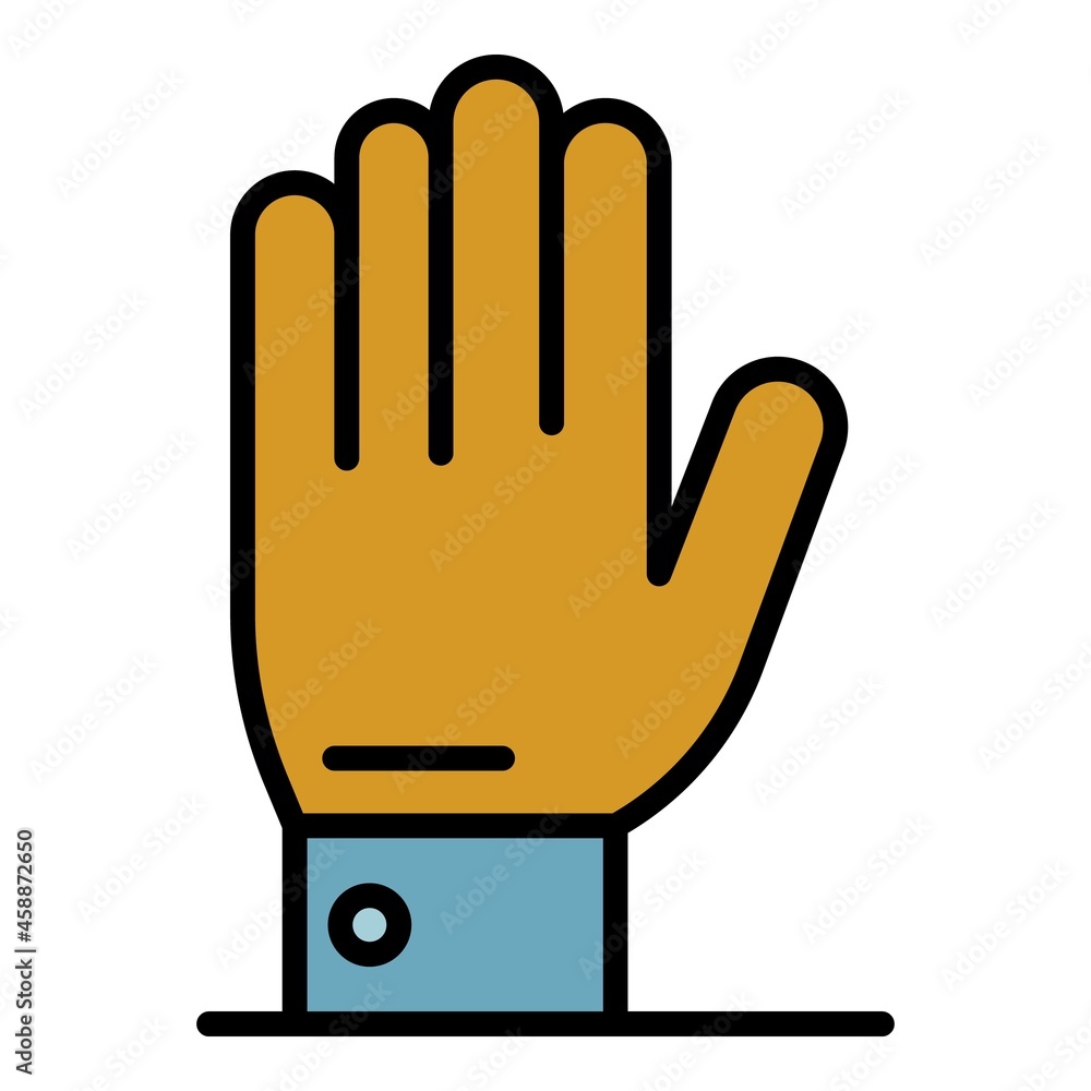 Protest hand icon. Outline protest hand vector icon color flat isolated Protest hand icon. Outline protest hand vector icon color flat isolated