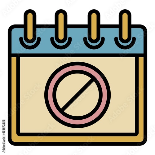 Protest calendar date icon. Outline protest calendar date vector icon color flat isolated