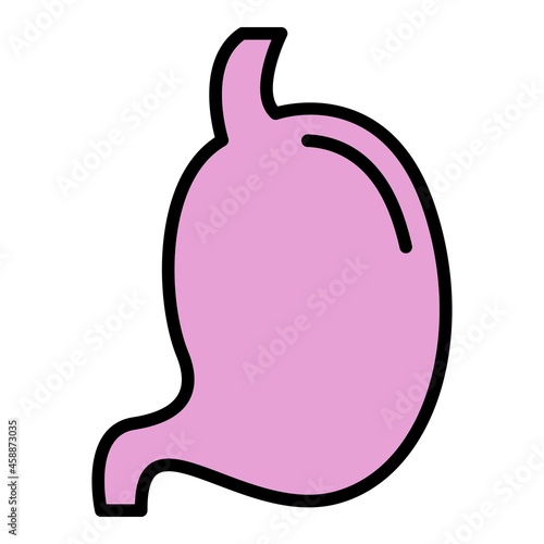 Human stomach icon. Outline human stomach vector icon color flat isolated