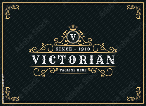 Vintage ornamental vector with floral ornament Suitable for whiskey, liquor, beer, brewery, wine, barber shop, coffee shop, tattoo studio, salon, boutique, hotel, shop signage engraving illustration