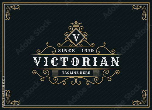Vintage ornamental vector with floral ornament Suitable for whiskey, liquor, beer, brewery, wine, barber shop, coffee shop, tattoo studio, salon, boutique, hotel, shop signage engraving illustration