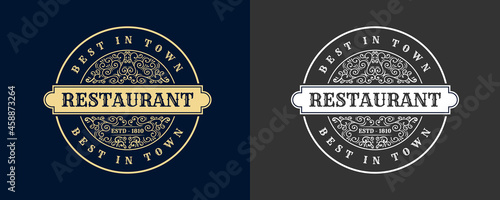 Vintage ornamental vector with floral ornament Suitable for whiskey, liquor, beer, brewery, wine, barber shop, coffee shop, tattoo studio, salon, boutique, hotel, shop signage engraving illustration