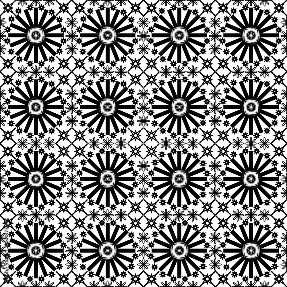 simple abstract seamless floral pattern geometric pattern set vector illustration