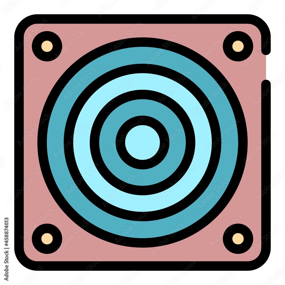 Exhaust fan grill icon. Outline exhaust fan grill vector icon color flat isolated Exhaust fan grill icon. Outline exhaust fan grill vector icon color flat isolated