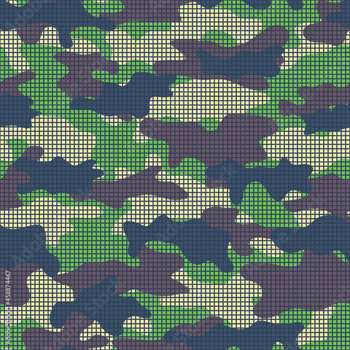 Seamless camouflage. Vector print. Army pattern. New style.