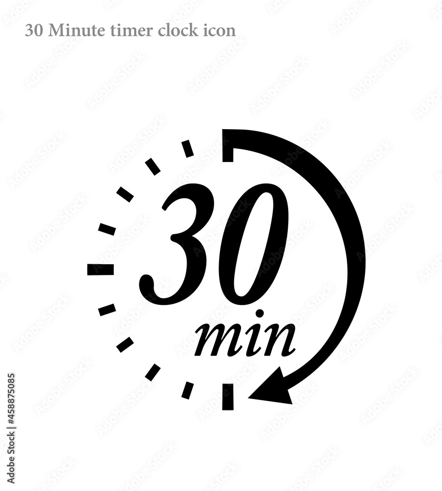 Simple 30 minutes timer clock icon