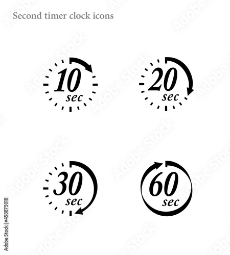 Simple 10,20,30,60 Seconds timer clock icon