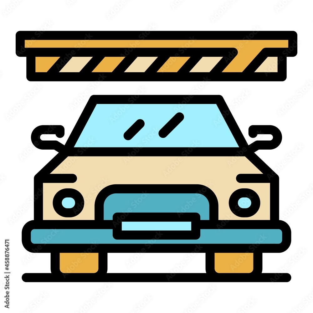 Mall car parking icon. Outline mall car parking vector icon color flat isolated Mall car parking icon. Outline mall car parking vector icon color flat isolated