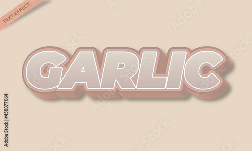 garlic vegetable fresh text effect design