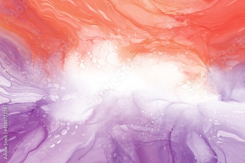 Abstract watercolor background with space in orange and purple color. Wallpaper space for design and artwork.