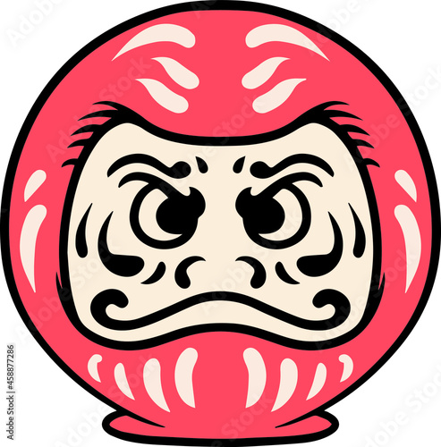 illustration design daruma japanese