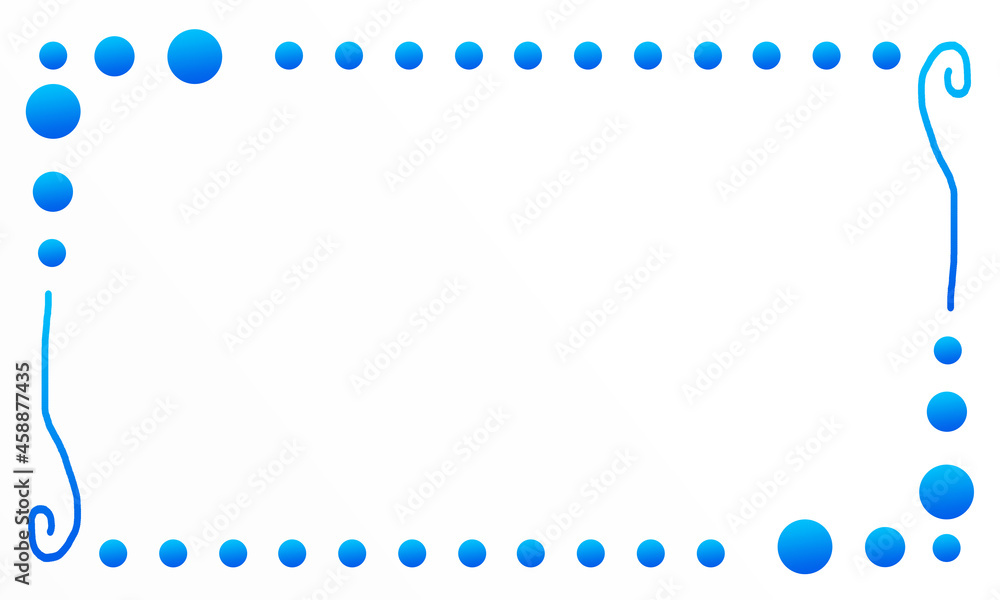 some blue circles and spirals in a box