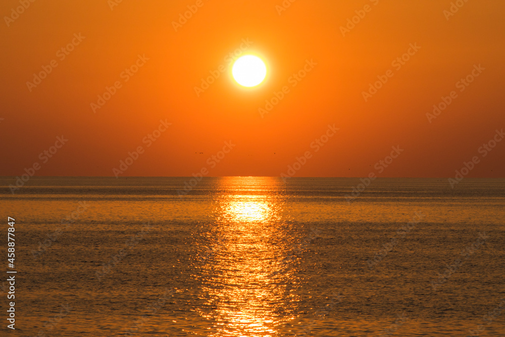 Sunset background, Black sea sunset view and landscape in Georgia