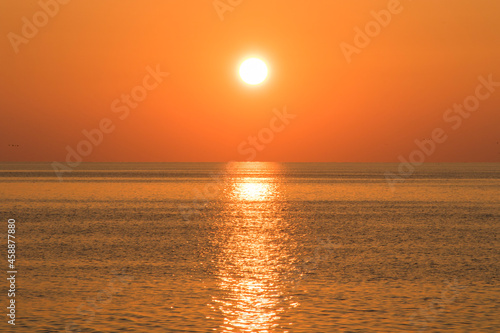 Sunset background, Black sea sunset view and landscape in Georgia