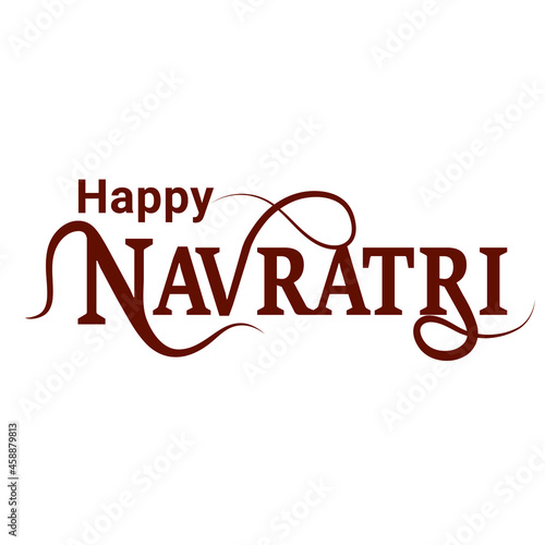 Happy Navratri. Vector typography set for banner design. Festival of India. Happy Navratri Greeting card.