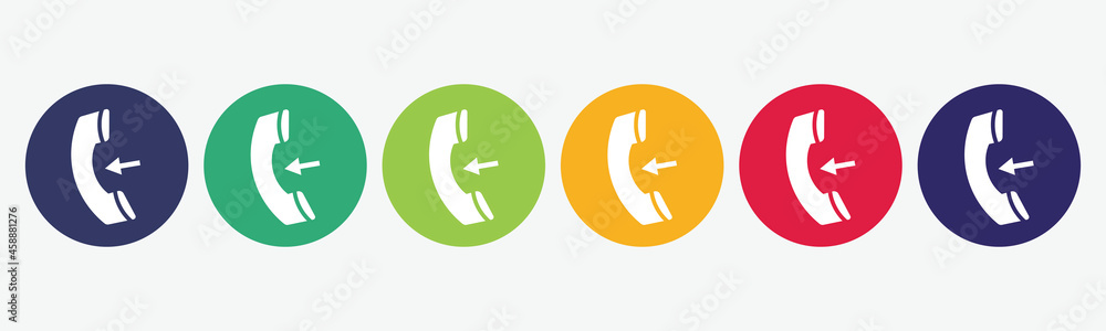 Vector set of isolated call icon. Vector set of isolated call icon.