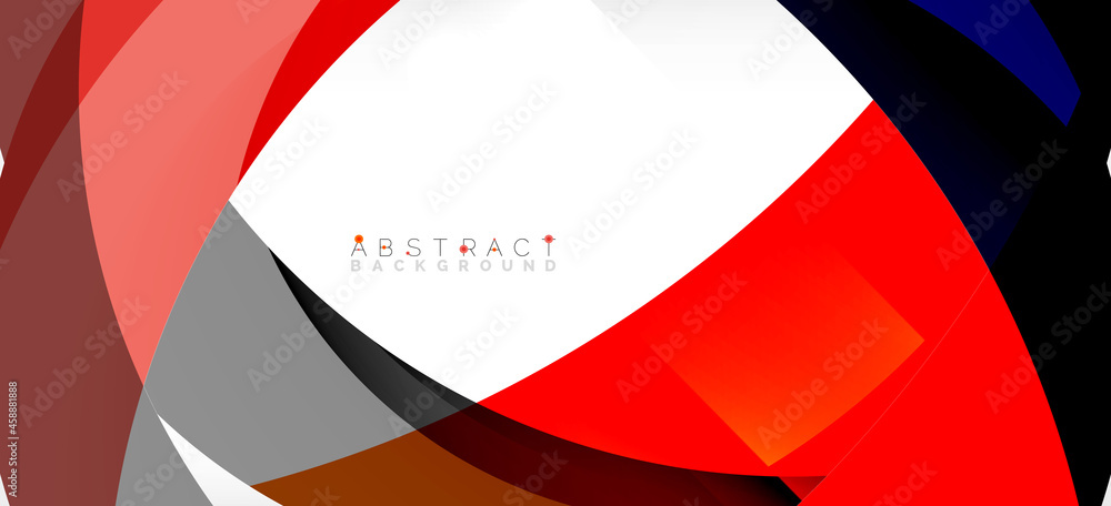 Color circle shapes, minimal geometric background. Trendy dynamic composition. Vector Illustration For Wallpaper, Banner, Background, Landing Page Color circle shapes, minimal geometric background. Trendy dynamic composition. Vector Illustration For Wallpaper, Banner, Background, Landing Page