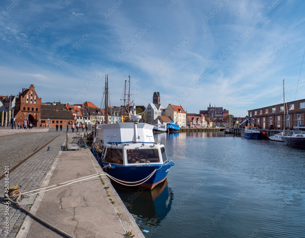Old port of Wismar on the Baltic Sea