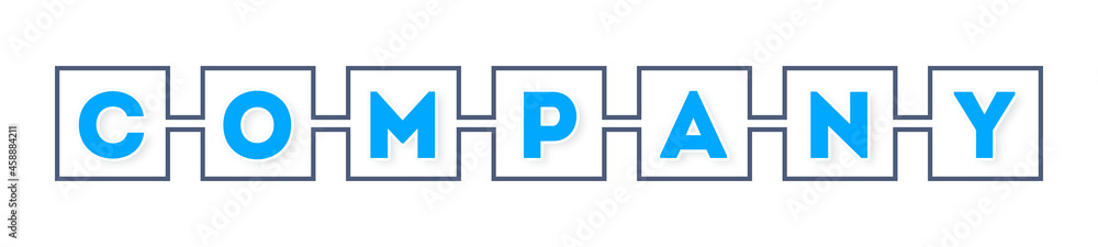 Company - text written in boxes on white background Company - text written in boxes on white background