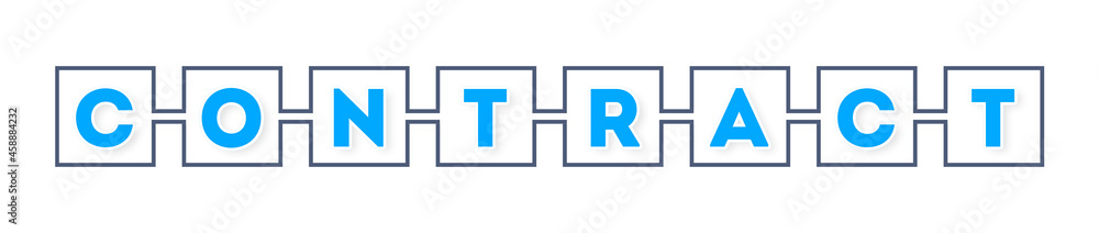 Contract - text written in boxes on white background Contract - text written in boxes on white background