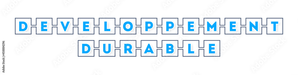 Developpement Durable - text written in boxes on white background Developpement Durable - text written in boxes on white background