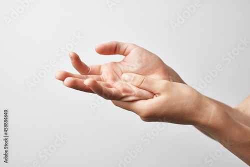 hand injury joint problems rheumatism light background