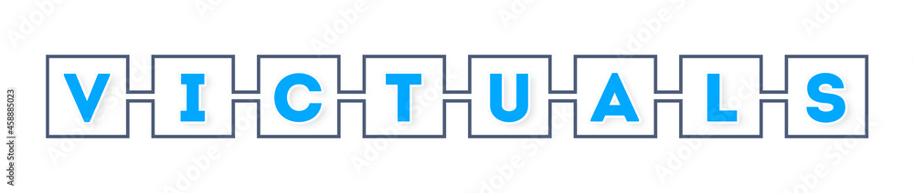 Victuals - text written in boxes on white background Victuals - text written in boxes on white background