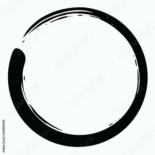 Enso Zen Japanese Circle Brush Vector Illustration Ink Vector