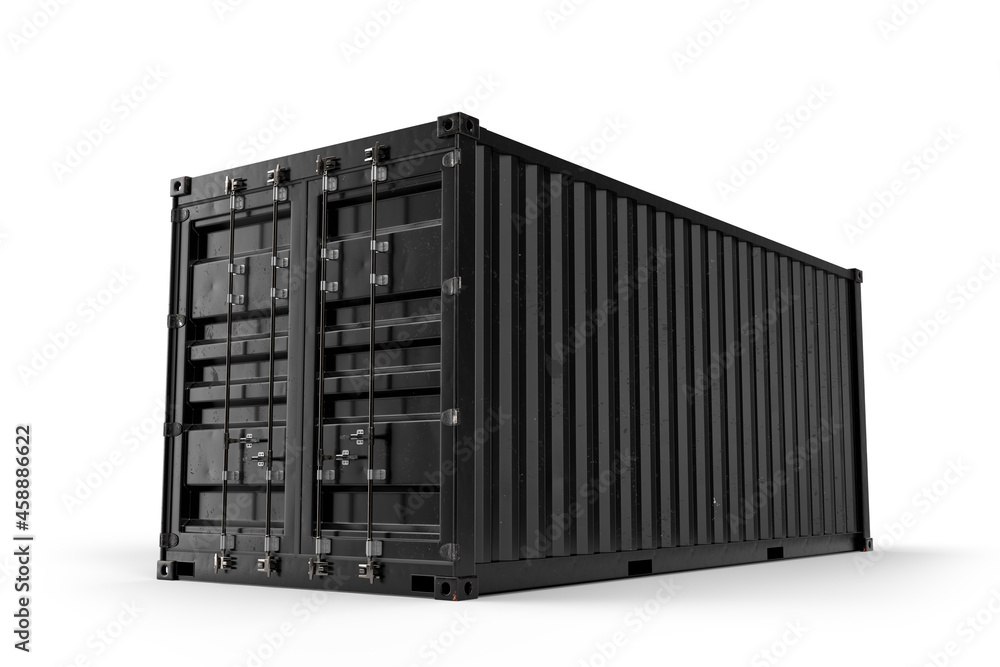 Realistic black shipping cargo container. Isolated. 3D Rendering Realistic black shipping cargo container. Isolated. 3D Rendering