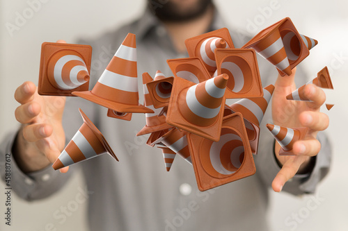 Traffic cones. Under constr...