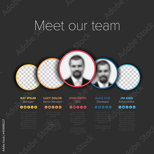 Meet our company team modern dark presentation template