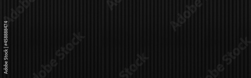 Panorama of Black painted galvanized fence texture and background seamless