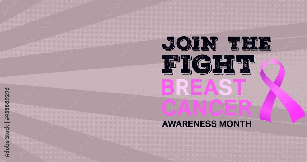 Animation of breast cancer awareness text on pink background Animation of breast cancer awareness text on pink background
