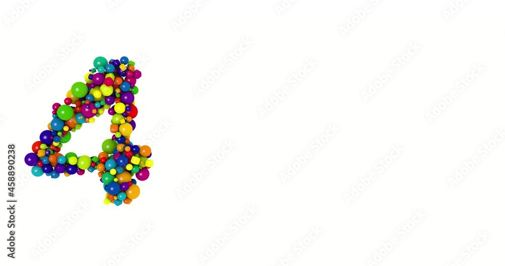 Multicolored letters number 4 5 6. Funny 3D illustration. Glossy multicolored decorative balls text. Multicolored letters number 4 5 6. Funny 3D illustration. Glossy multicolored decorative balls text.