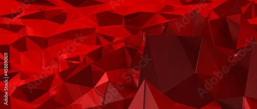 red abstract geometric triangular polygon style illustration graphic background