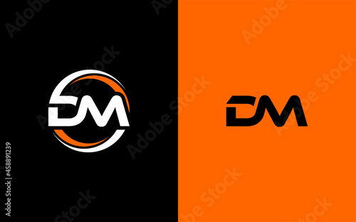 DM Letter Initial Logo Design Template Vector Illustration