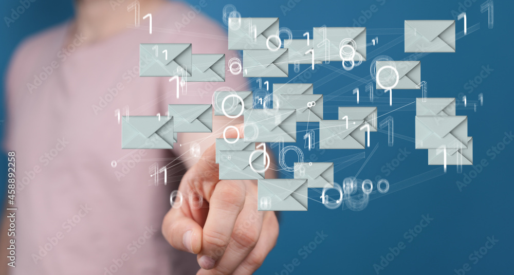 hand using mobile smartphone with email icon, Email concept, copy space hand using mobile smartphone with email icon, Email concept, copy space