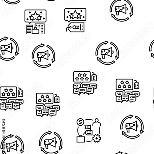 Reputation Management Vector Seamless Pattern Thin Line Illustration